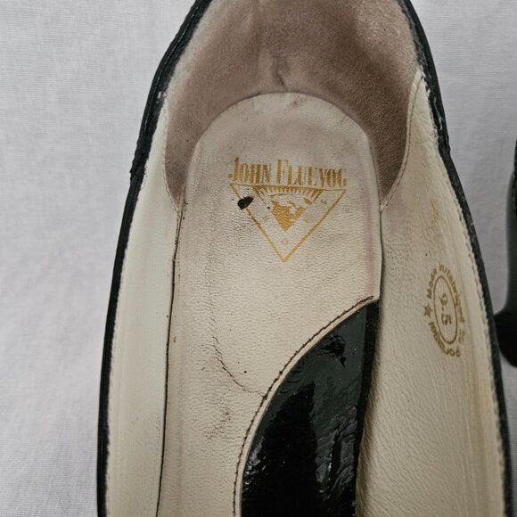 John Fluevog Blind Faith Pumps Black Patent Leather - Size 9.5 - Picture 2 of 10